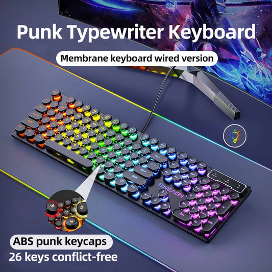 Retro Typewriter RGB Keyboard